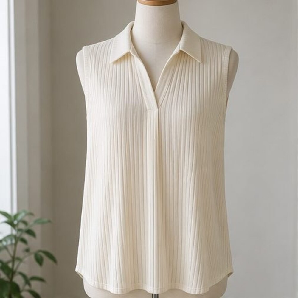 Ivory V Neck Top
